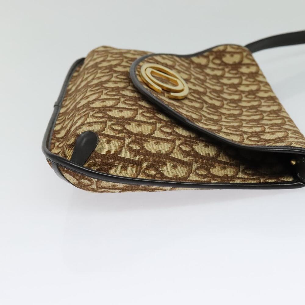DIOR Trotter Canvas Shoulder Bag Brown Gold - Picture 5 of 12